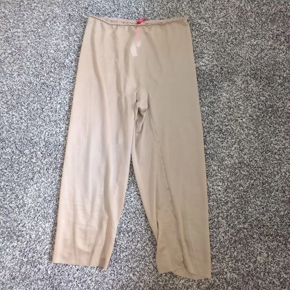 Spanx Footless Large PANTY HOSE Stops Below Knee Beige